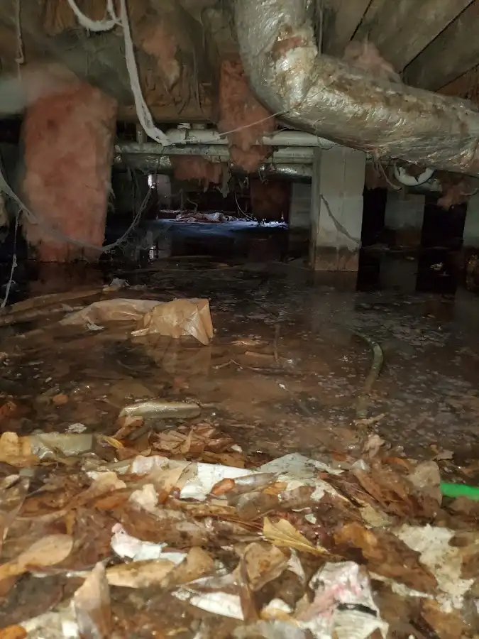 Crawl space flood assessment for Commercial Water Damage Restoration in Acton